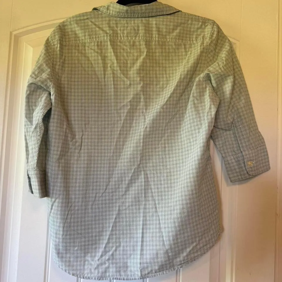 Abercrombie Fitch Womens Plaid Button Up Shirt 3/4 Sleeve Casual Everyday Size M - Image 6