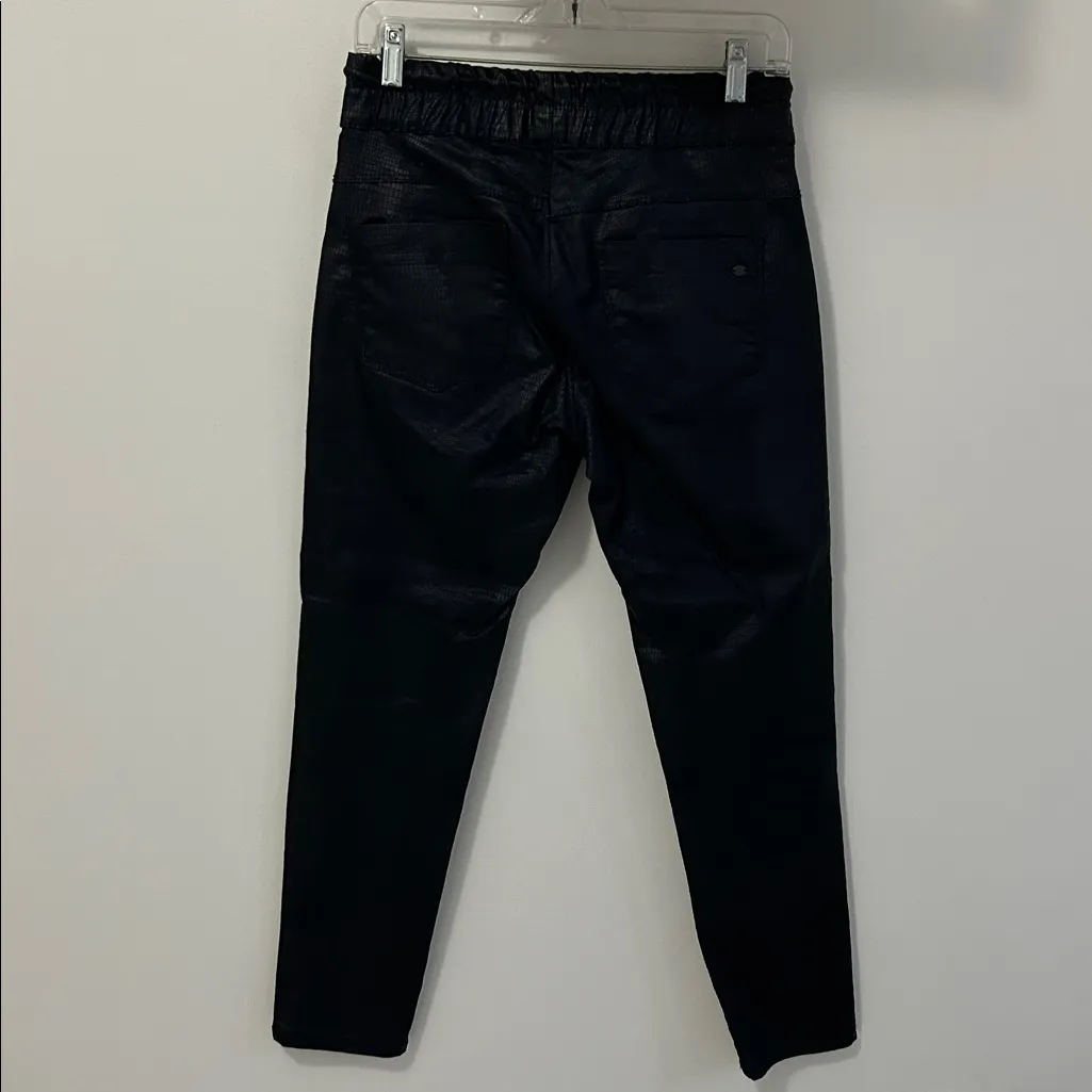 Bevy Flog Shely Drawstring Pants Black Snake Croc Size 26 - Image 4