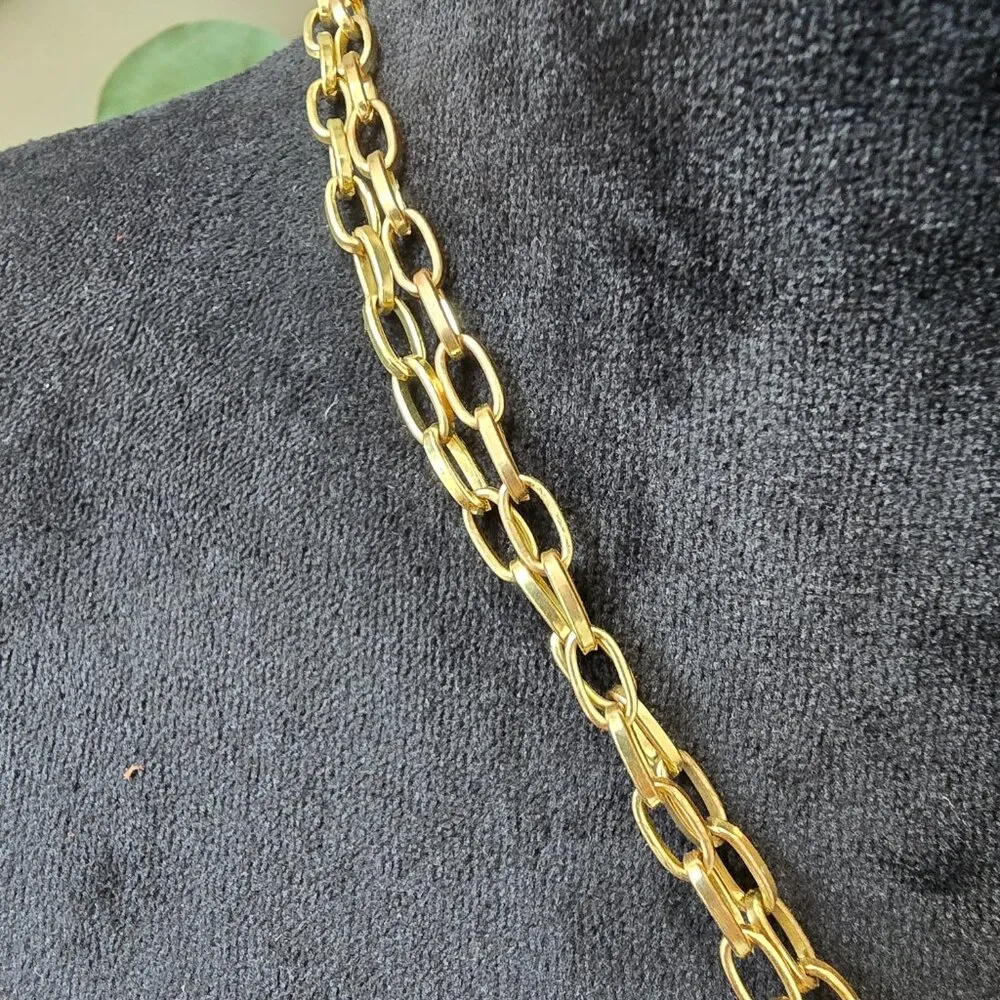 Womens Gold Tone Chain Resin Deco Pendant Necklace Jewelry with Toggle Clasp - Image 5