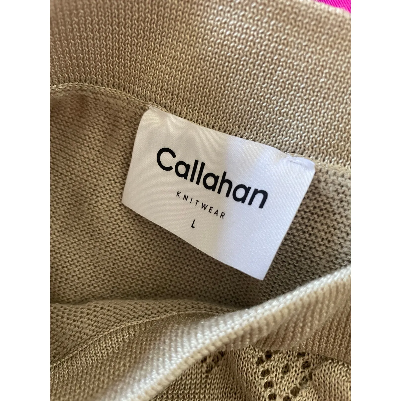 NWT Callahan Knitwear Cream Pointelle Faux Wrap Maxi Skirt Size Large - Image 7