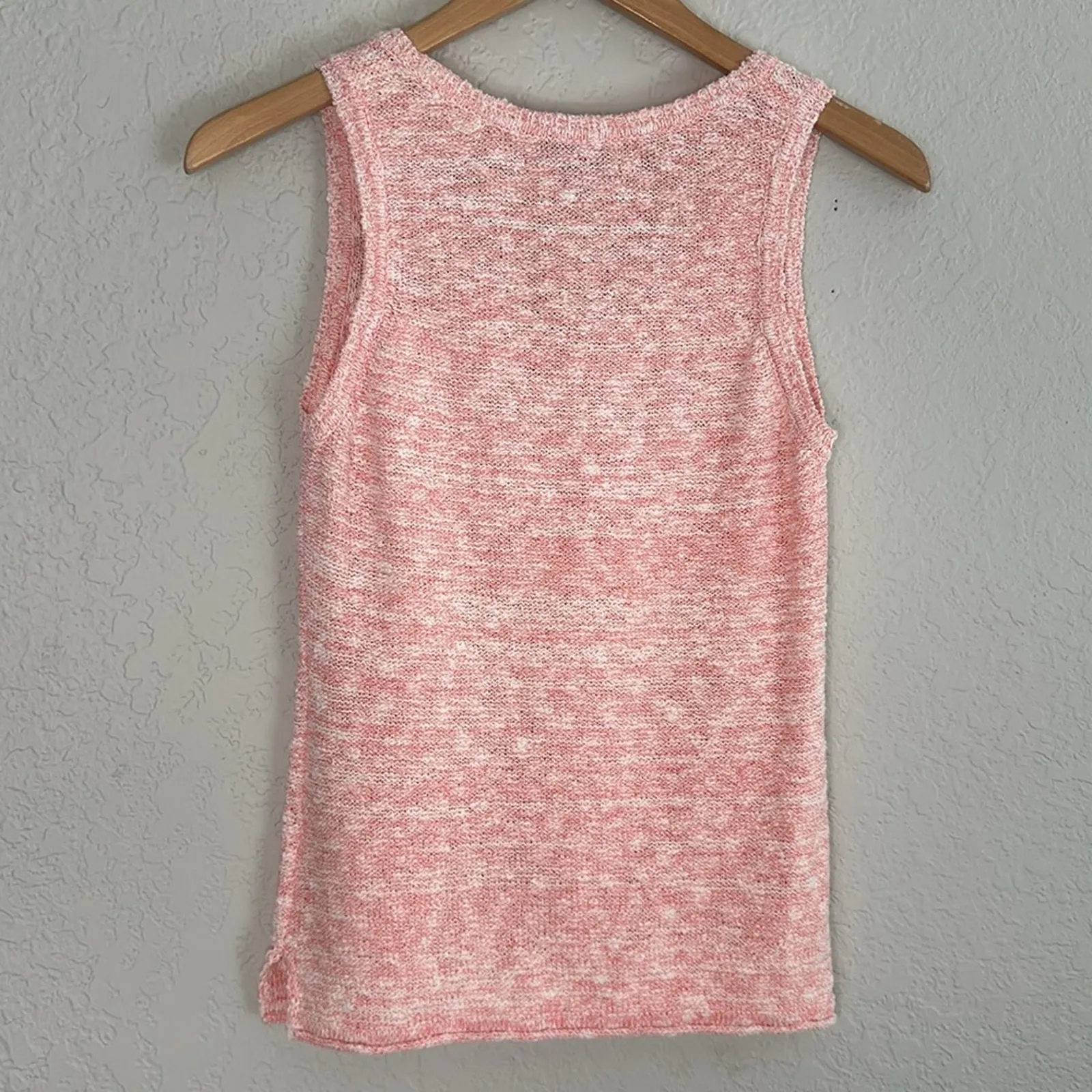 NEW Michael Stars Pink Tweed Sweater Vest Tank Top Soft Girl Preppy Valentines - Image 5