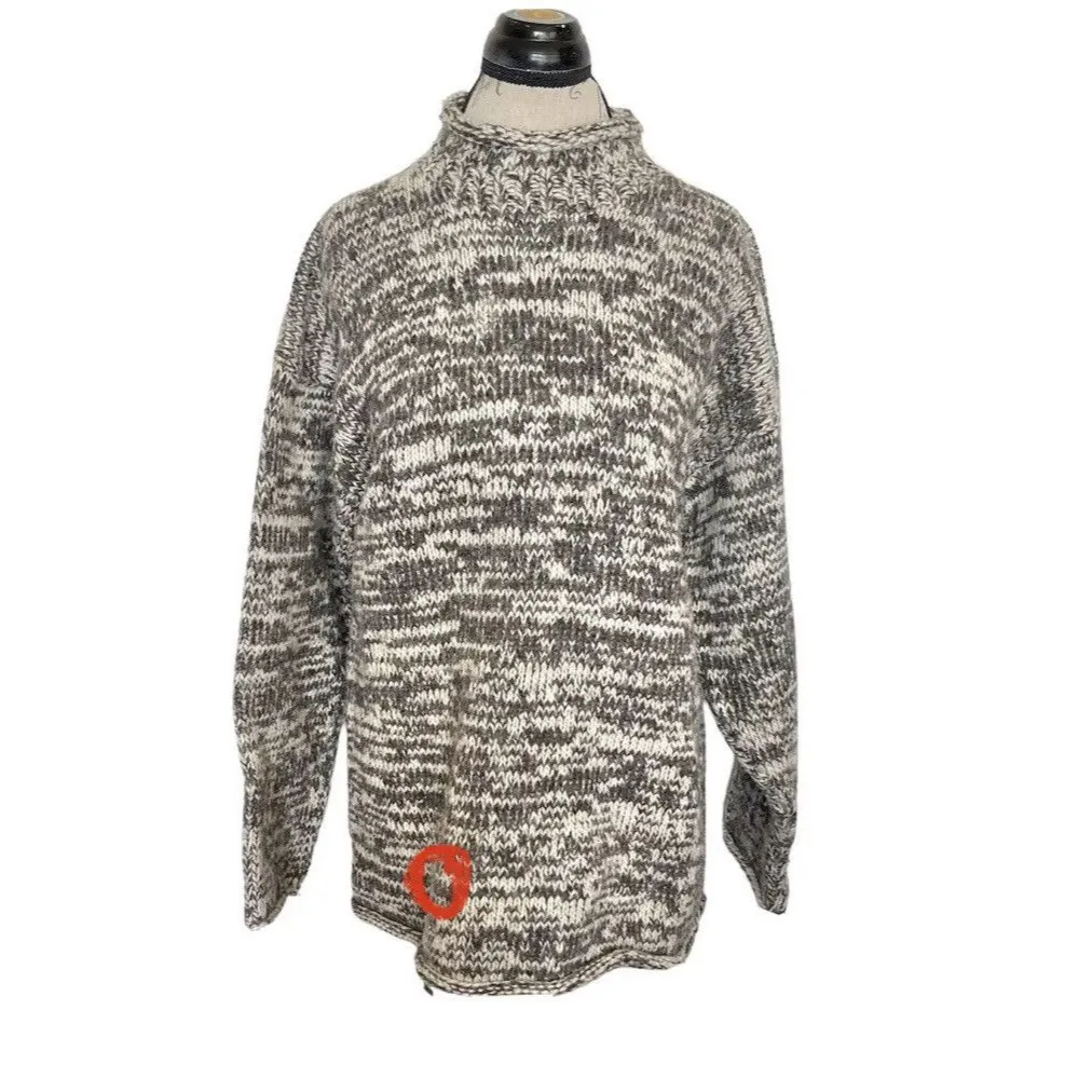 VTG Otavalo Ecuador Wool Sweater Sz Large Cabincore Nordic Grandpacore Gorpcore - Image 12