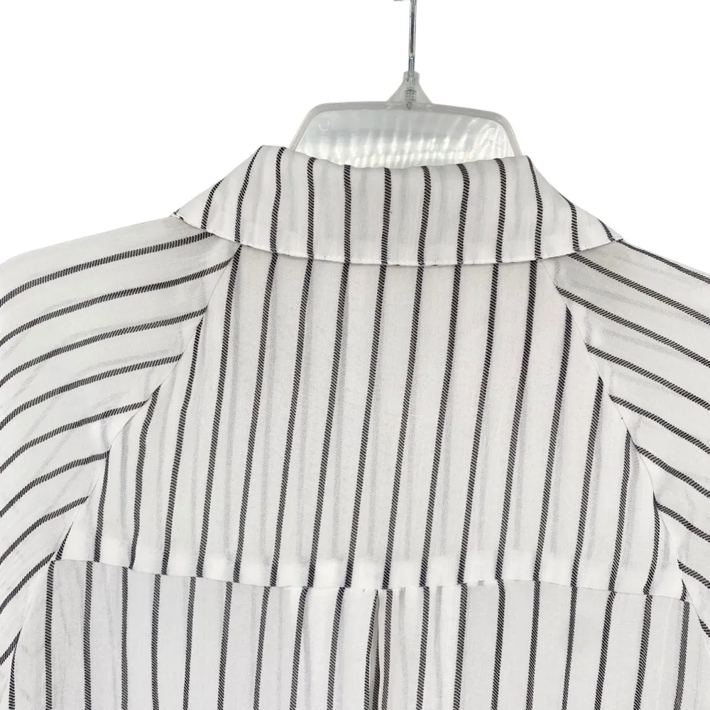 Flawless Women’s Boutique Oversized Puff Sleeve Sheer Button Down Shirt - Image 7