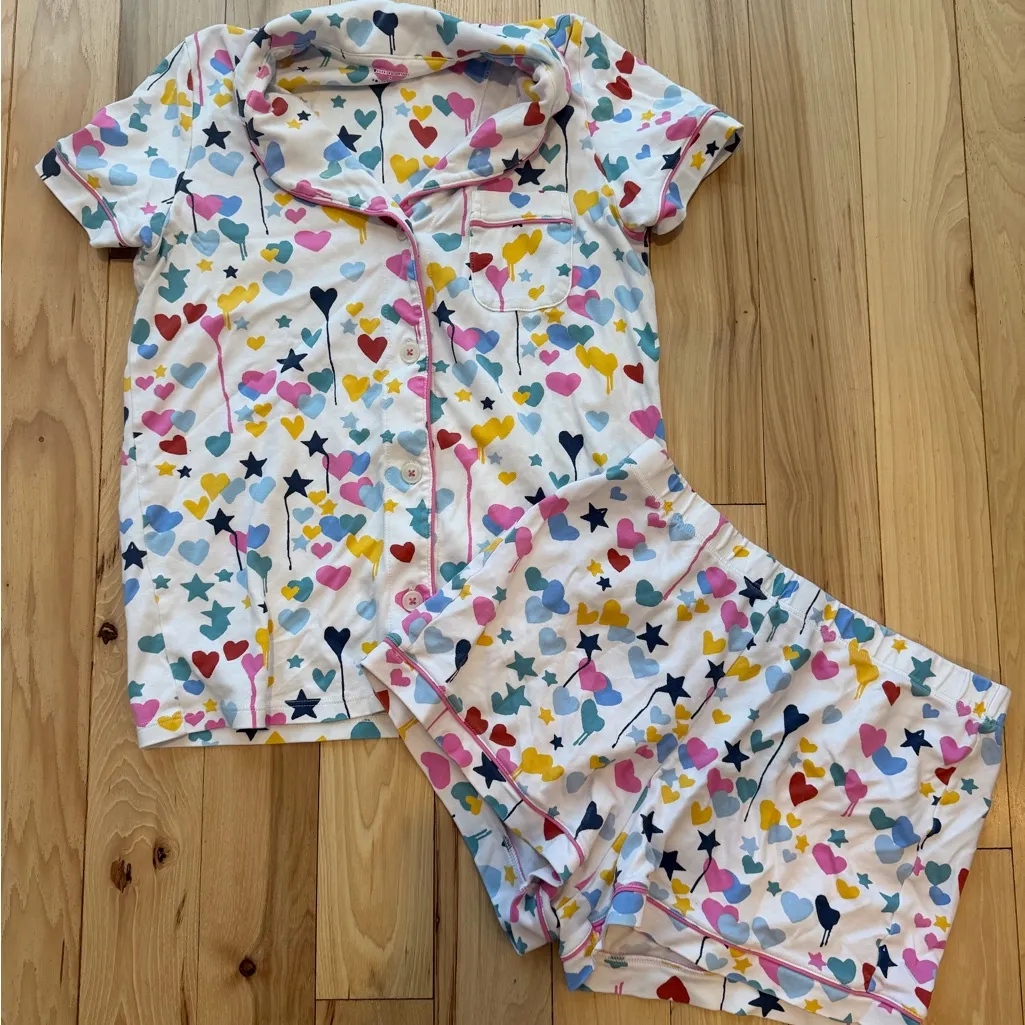 Roller Rabbit x Kerri Rosenthal Starry Starry Love Polo Pajama set! Size Small! - Image 1