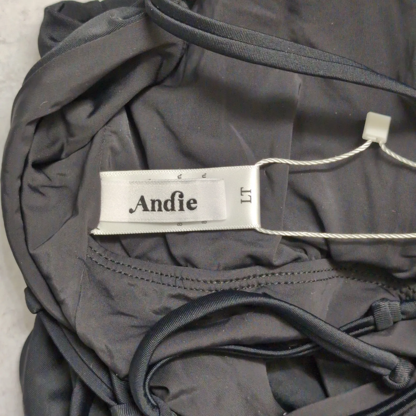 Andie Fiji One Piece Black Strappy Swimwear Bathing Suit Long Torso LT New - Image 5