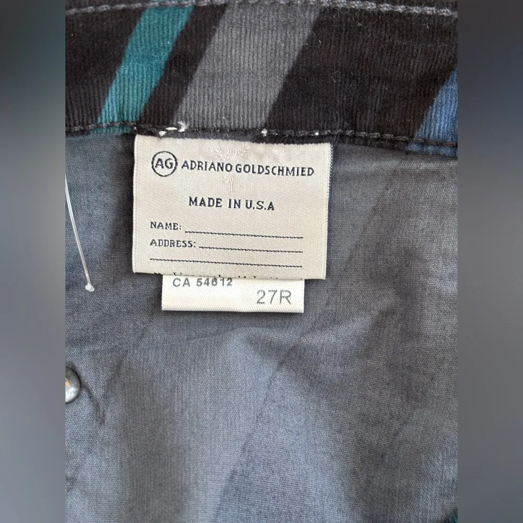 NWOT Ag Adriano Goldschmied Women's 27R Skinny Corduroy Pants in Blue and Black - Image 4