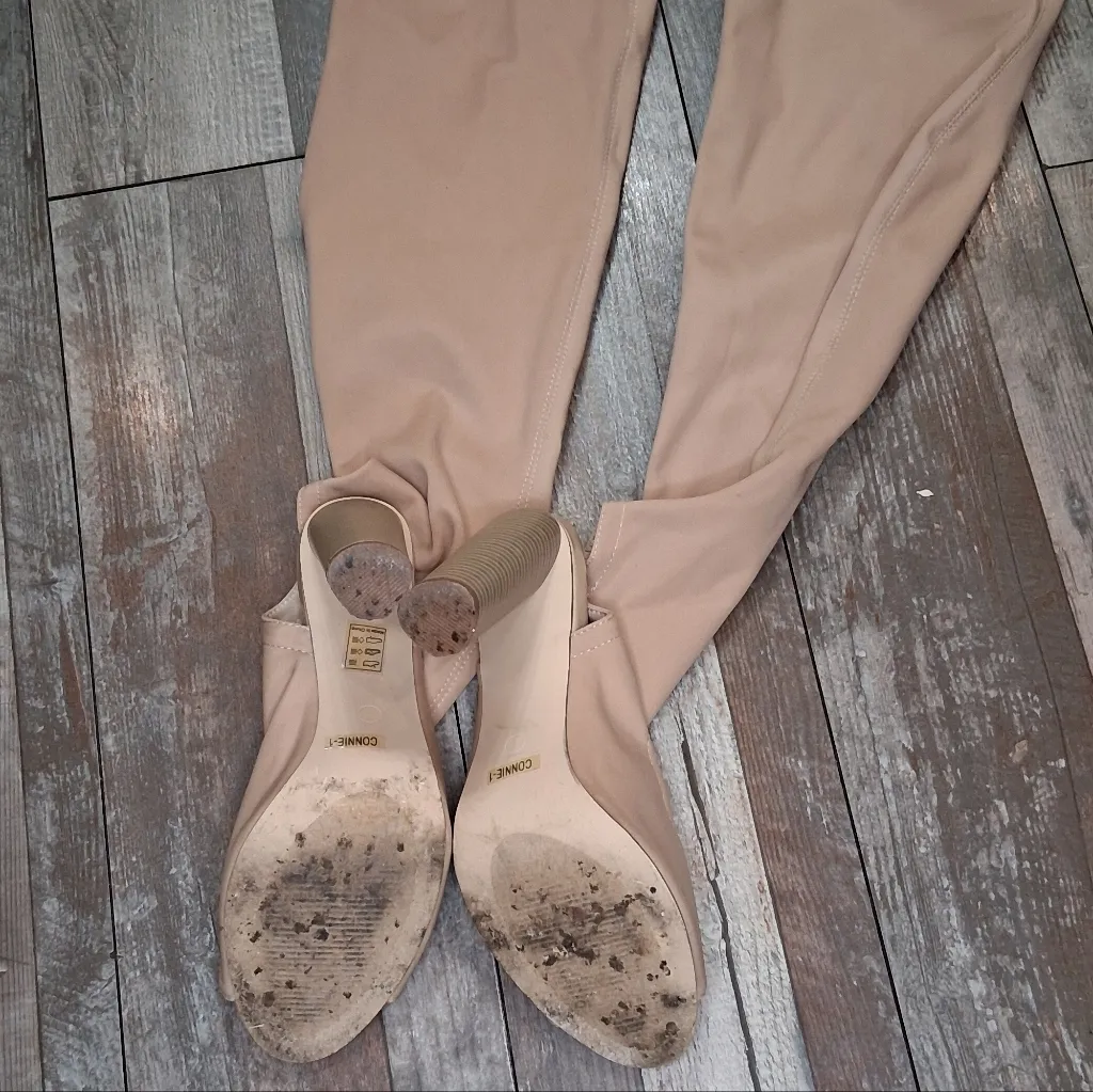 Cape Robbin Tan Over the Knee Peep Toe Women's Boots Size 8.5 - Image 8