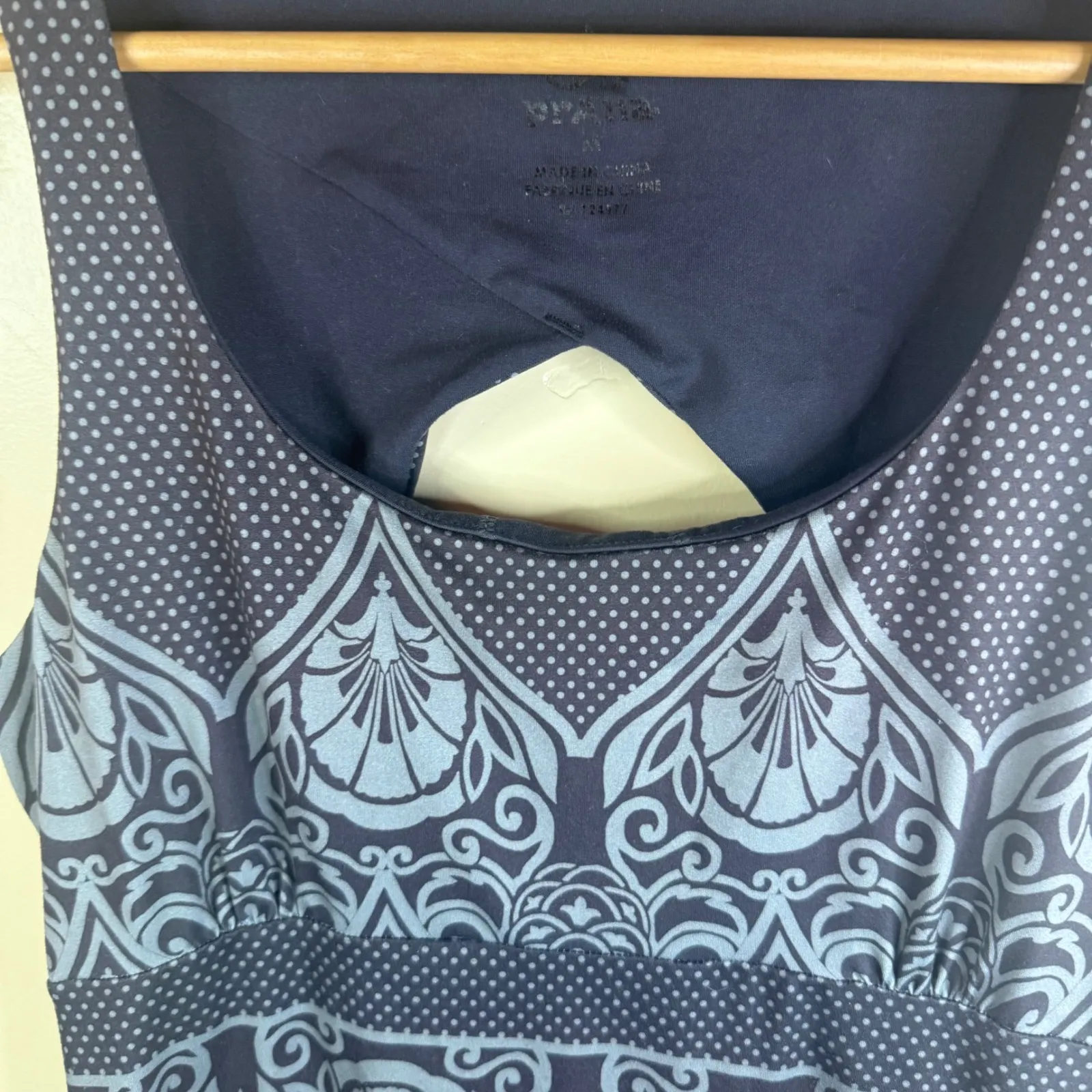 Prana Holly Women's Dress Black Gray Paisley Pattern Athleisure Bra Size Med - Image 4