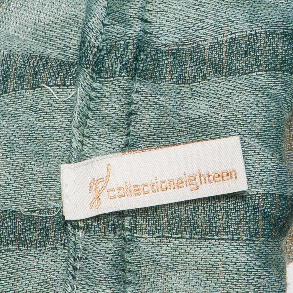 Infinity Scarf Aqua Lime Green Striped Wide Textured Folds Ombre Long Brown Blue - Image 6