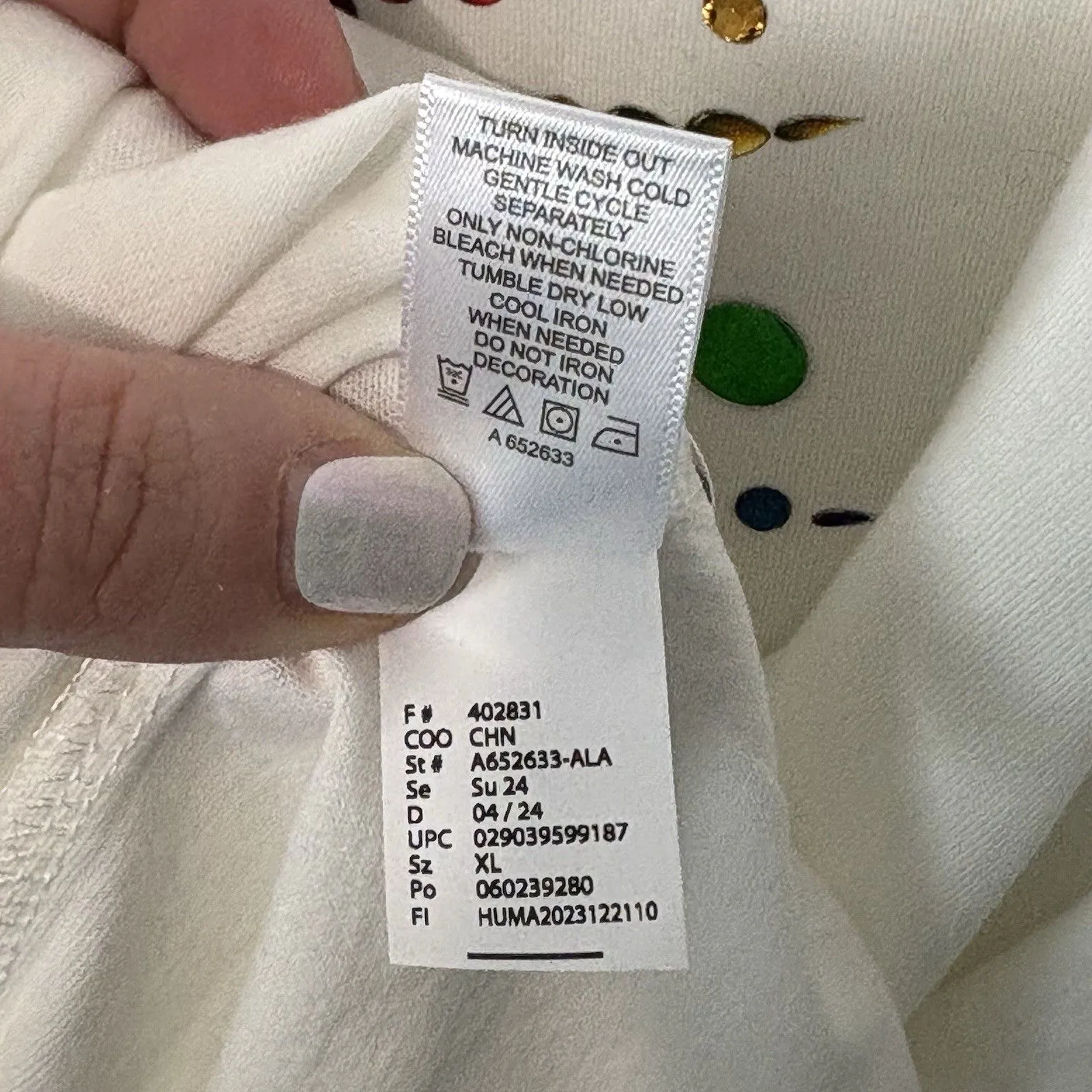 LOGO by Lori Goldstein Women's Top Sz XL Pride Crewneck Knit Tee White Rainbow - Image 7