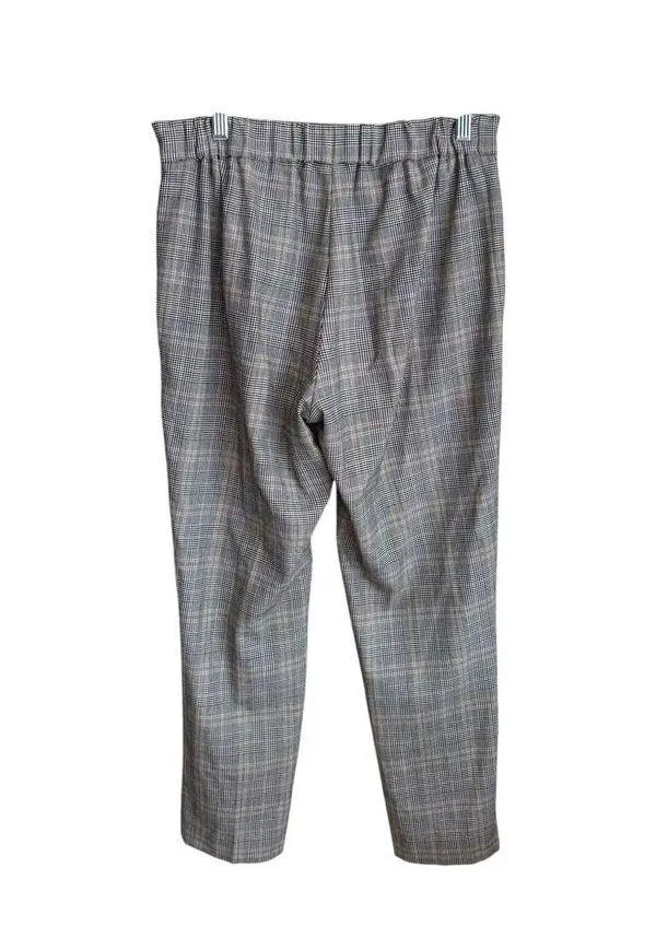 Aritzia Babaton Black White Brown Plaid Canon Pant Size 6 - Image 3