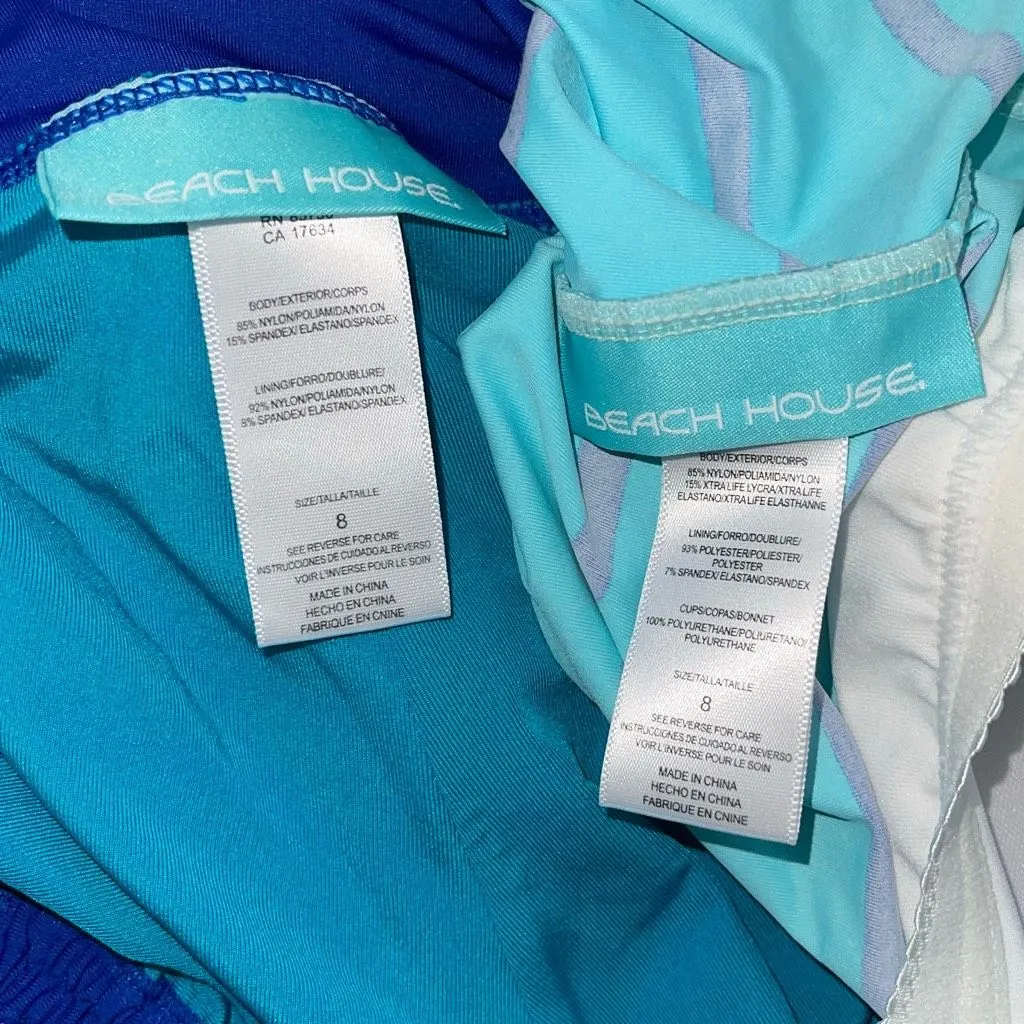 Beach House Womens Stripe Tankini Top Ruched Shorts 2 - Image 7