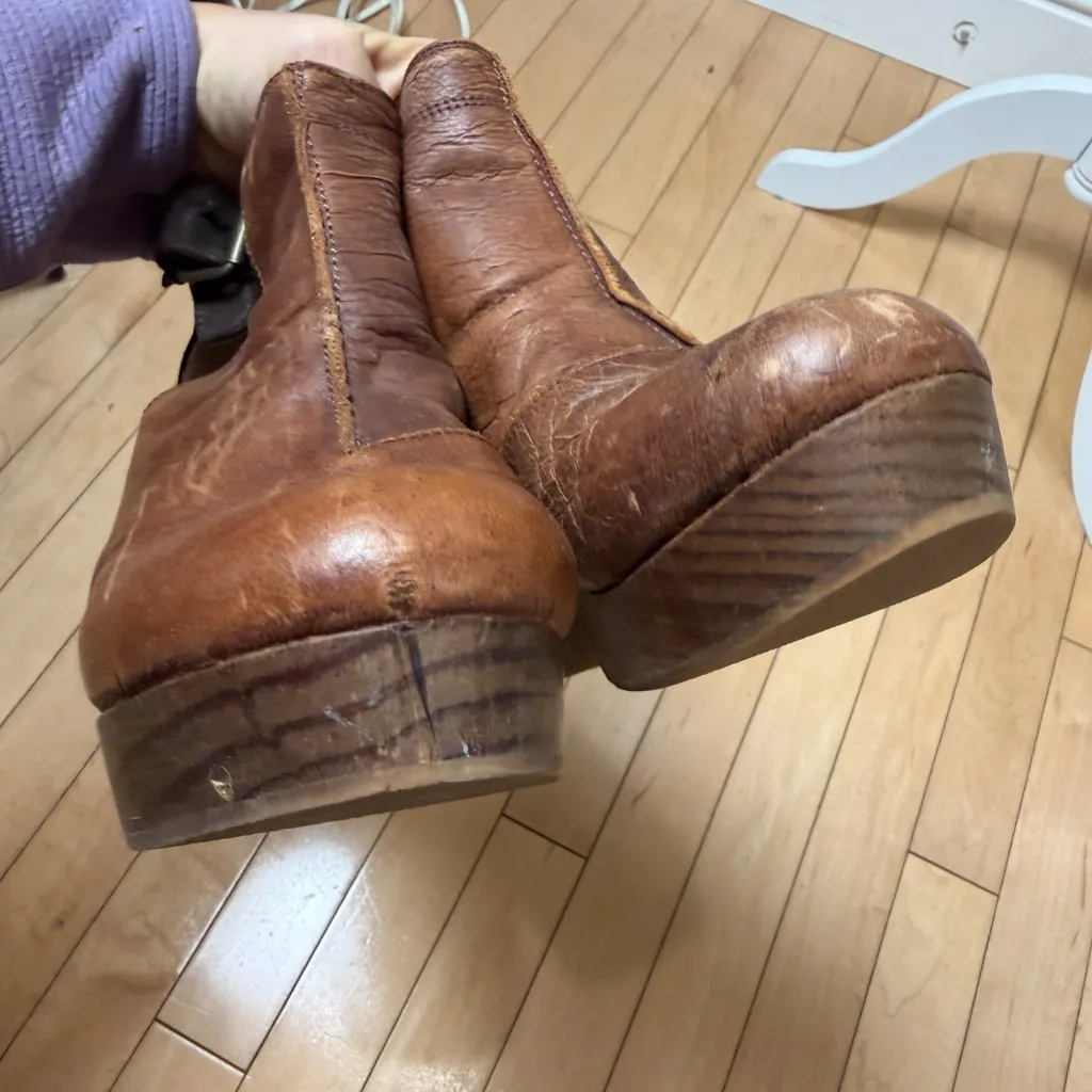 Free People Amber Orchard Clog Chocolate Brown Size 38 1/2 Platforms heels - Image 11