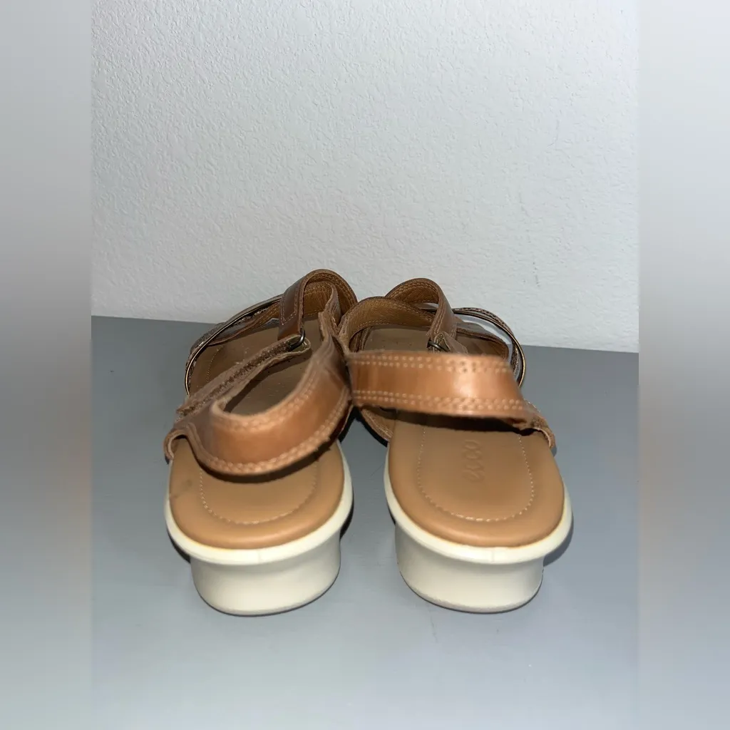 ECCO Women's Leather Felicia Sandal Wedge Cashmere/Bronze Size 41 EU/10-10.5 US - Image 14