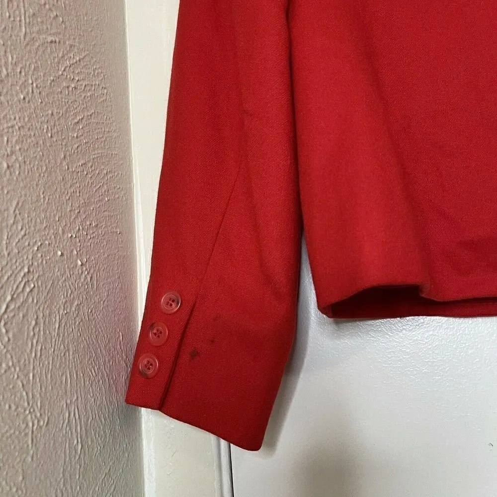 Vintage Pendleton scarlett red wool blazer jacket size US 10 - Image 7