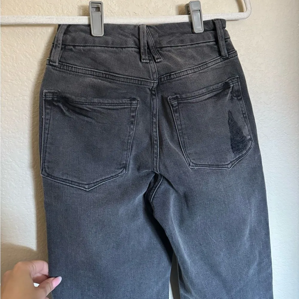 Good American Good Boy‎ Slit Hem Straight Leg Jeans Gray Sz 00/24 - Image 8