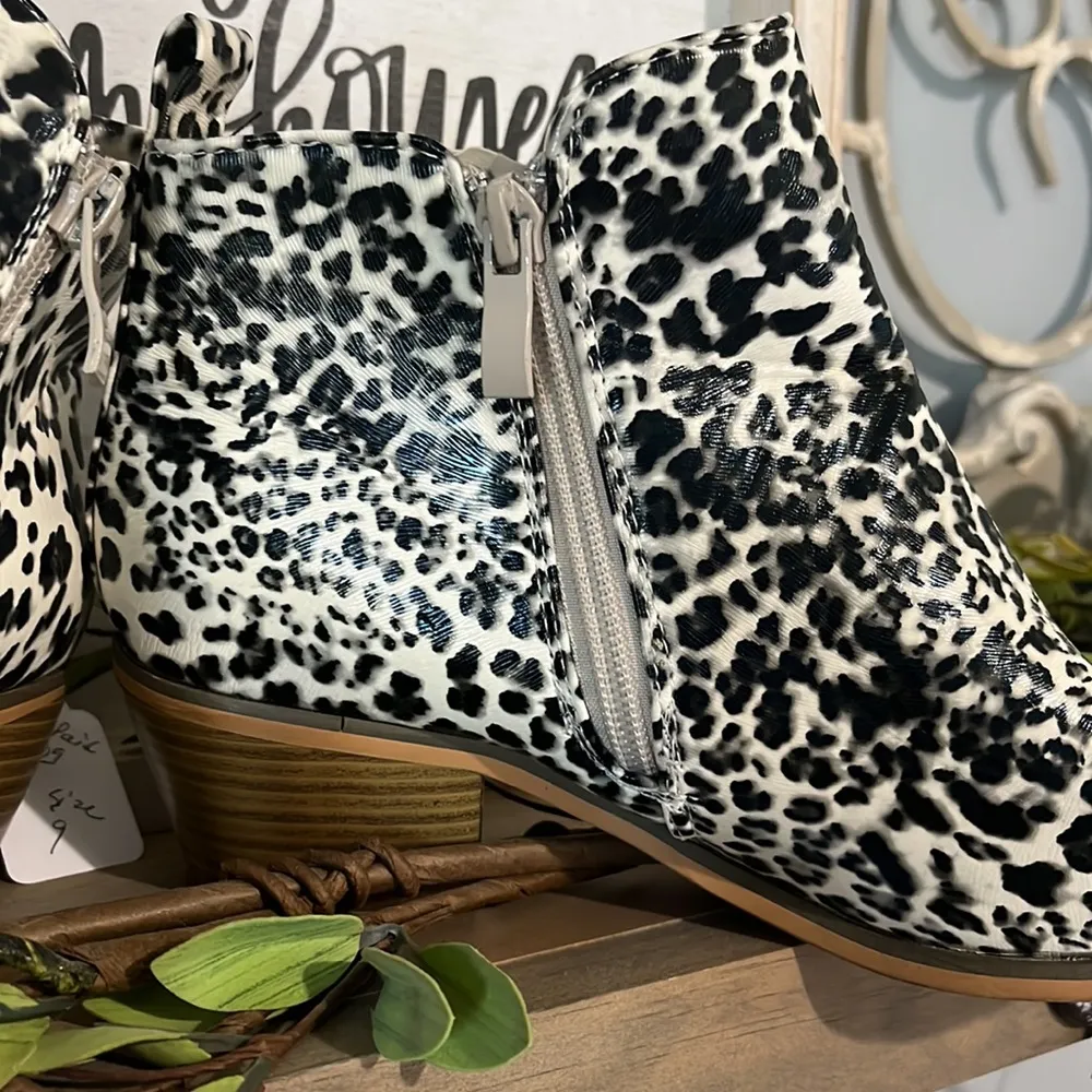 Booties Leopard Print Ankle Boots Womens 6.5 Western - Image 8