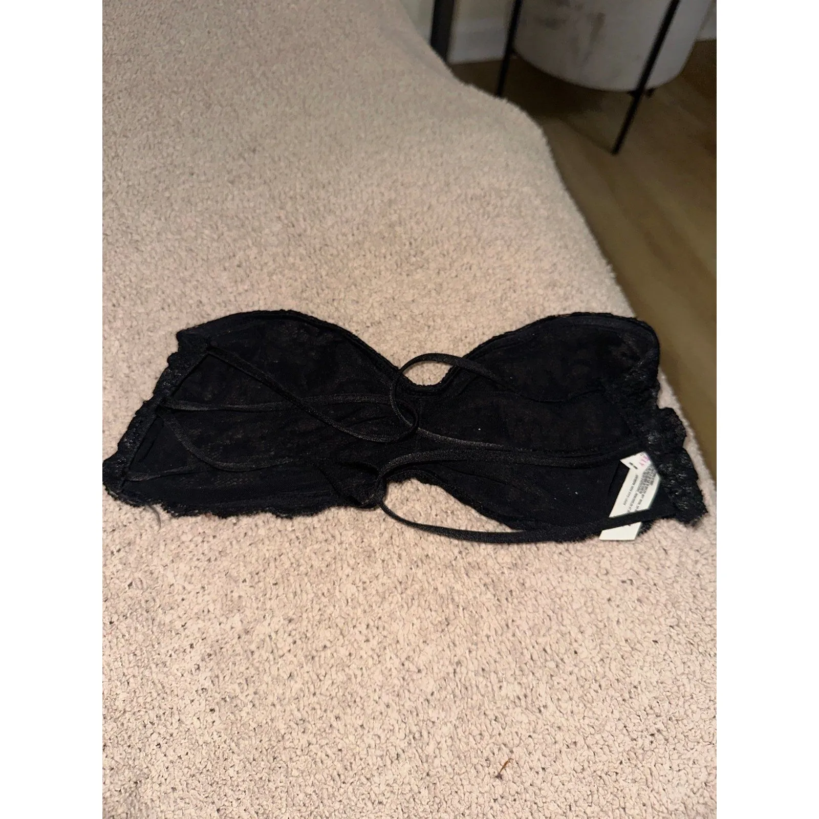 Free People Black Lace Bralette Size M - Image 2