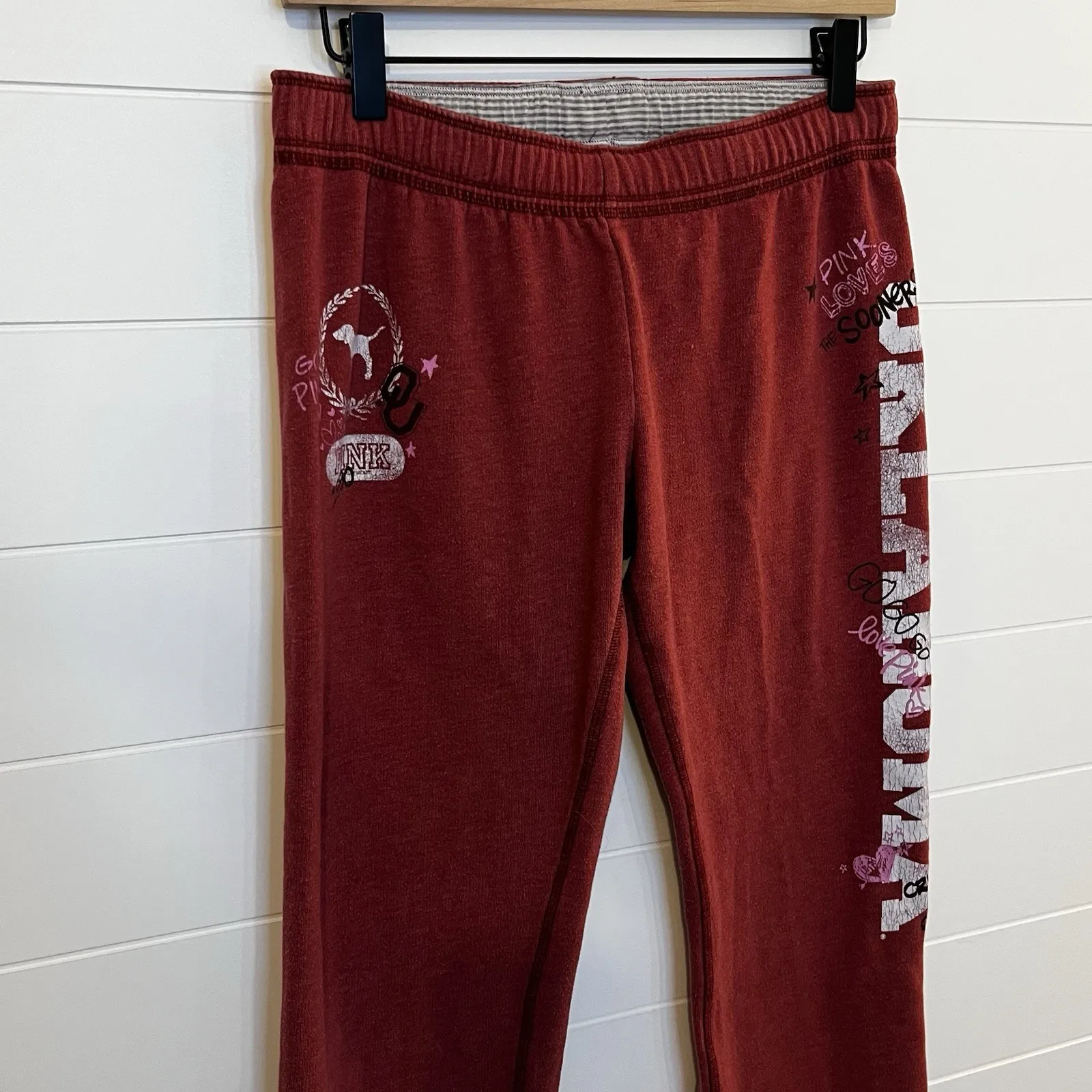 Vintage VS Pink Oklahoma Sweatpants Crimson & Cream Meet Pink Jones Mitchell Tag - Image 11