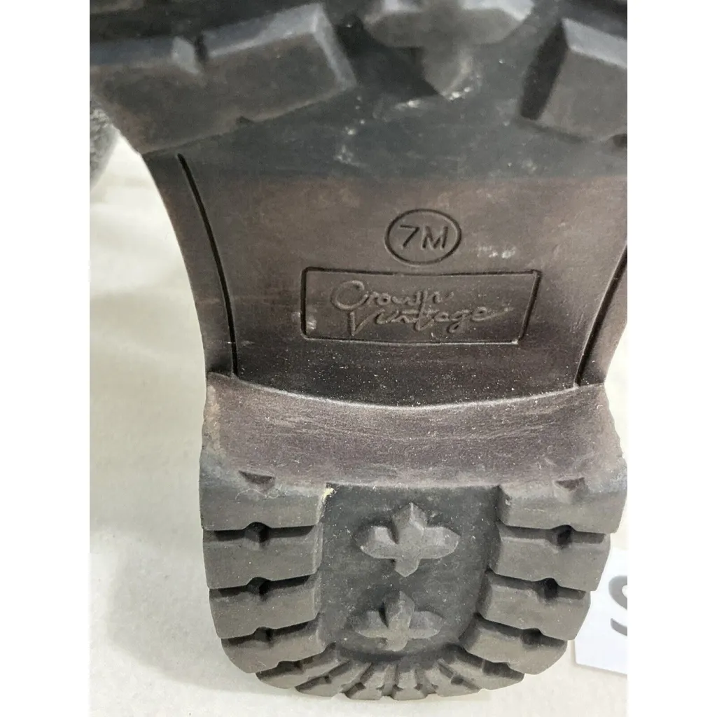 Womans Crown Vintage Rugged Gray Faux Suede Buckles Lace Up Combat Boots 7 M - Image 9