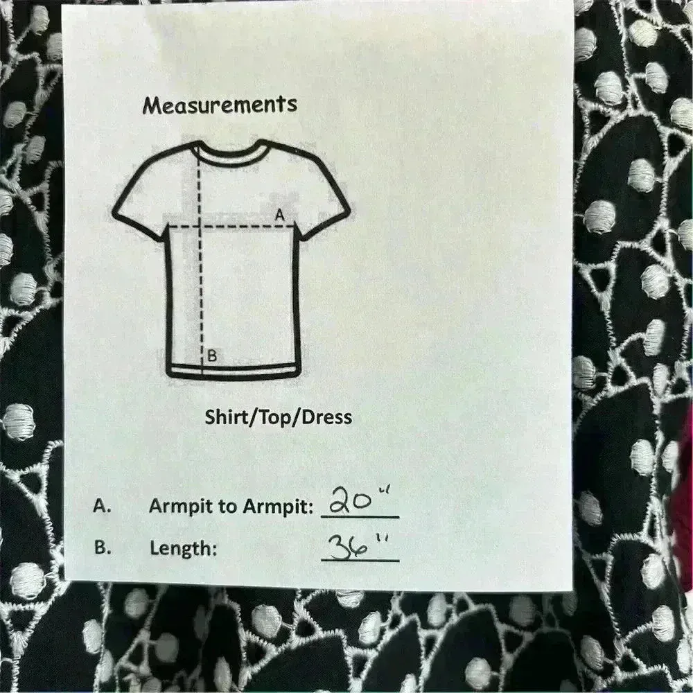 LOFT Women's Black Eyelet Blouse Size S Ruffle Sleeve Button-Up Back - Image 13