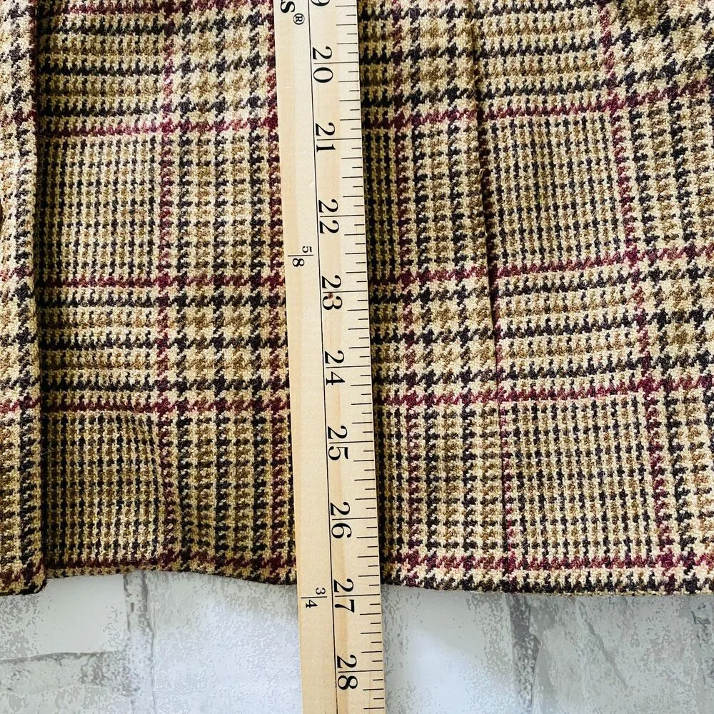 VTG Amanda Smith Wool Check Plaid Blazer Shoulder Pads Preppy Clueless Jacket 16 - Image 7