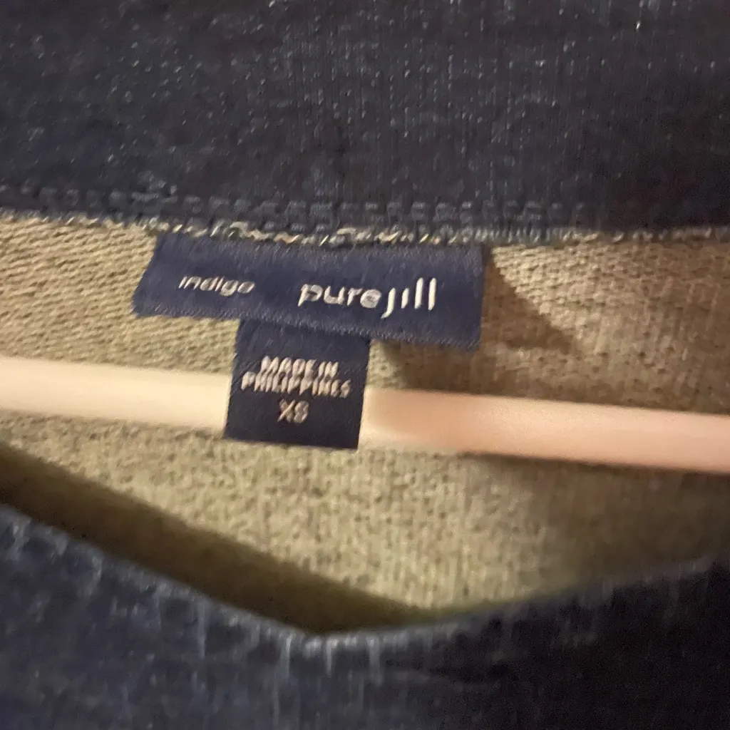 J Jill Denim Dress Women XS Pure Jill Indigo Blue Chambray Long Sleeve Sheath - Image 2