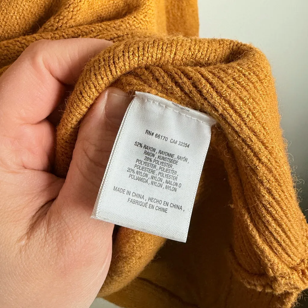 Anthropologie Moth Mustard Cowl Neck Knit Sweater Tunic - Image 7