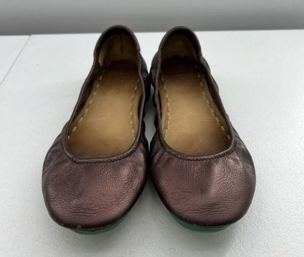 Tieks Sz 8 Ballet Flat Rasberry Truffle Brown Metallic Leather By Gavrieli RARE - Image 6