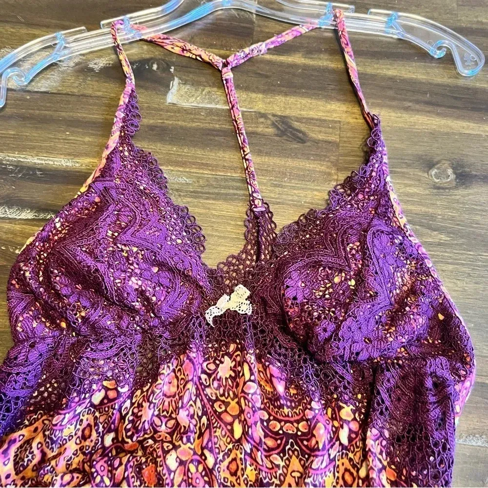 Victoria's Secret Slip Dress Night Gown Comfy Soft Purple Boho Print Small - Image 7