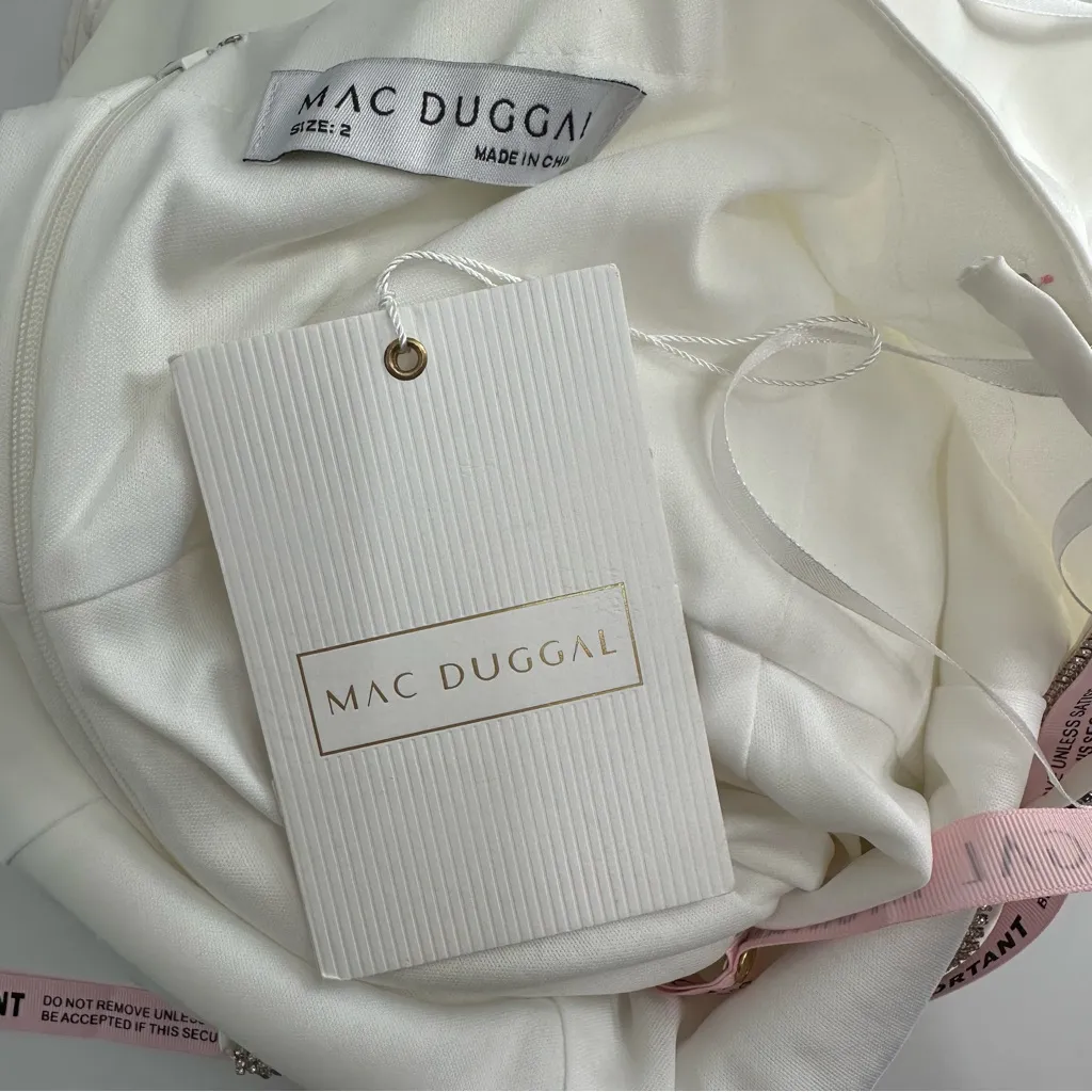 Mac Duggal White Jersey Column Gown size 2 Crystal One Shoulder Strap - Image 12