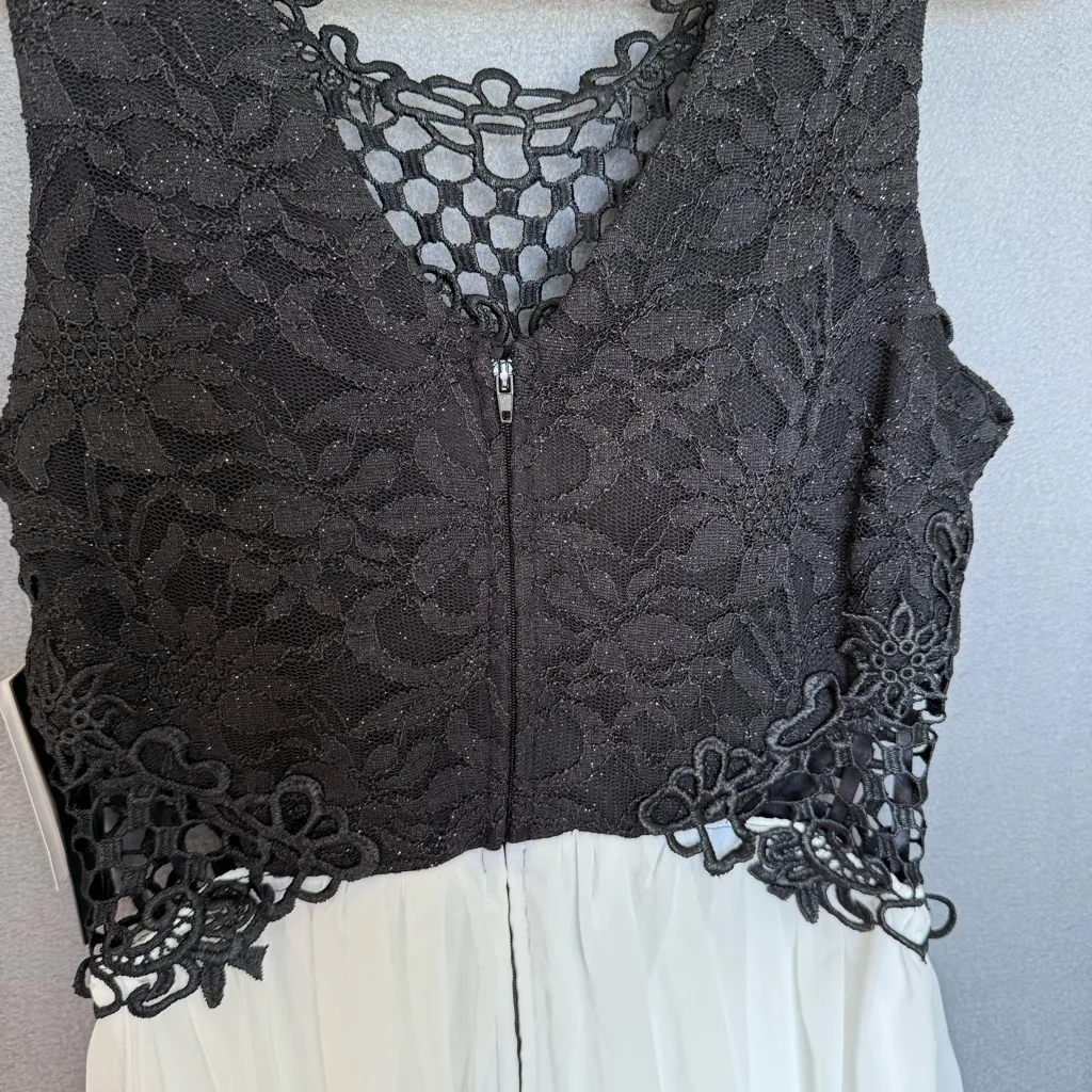 City Triangles Juniors Black White Glitter Lace Mini Dress size‎ 7 NWT Fairycore - Image 6