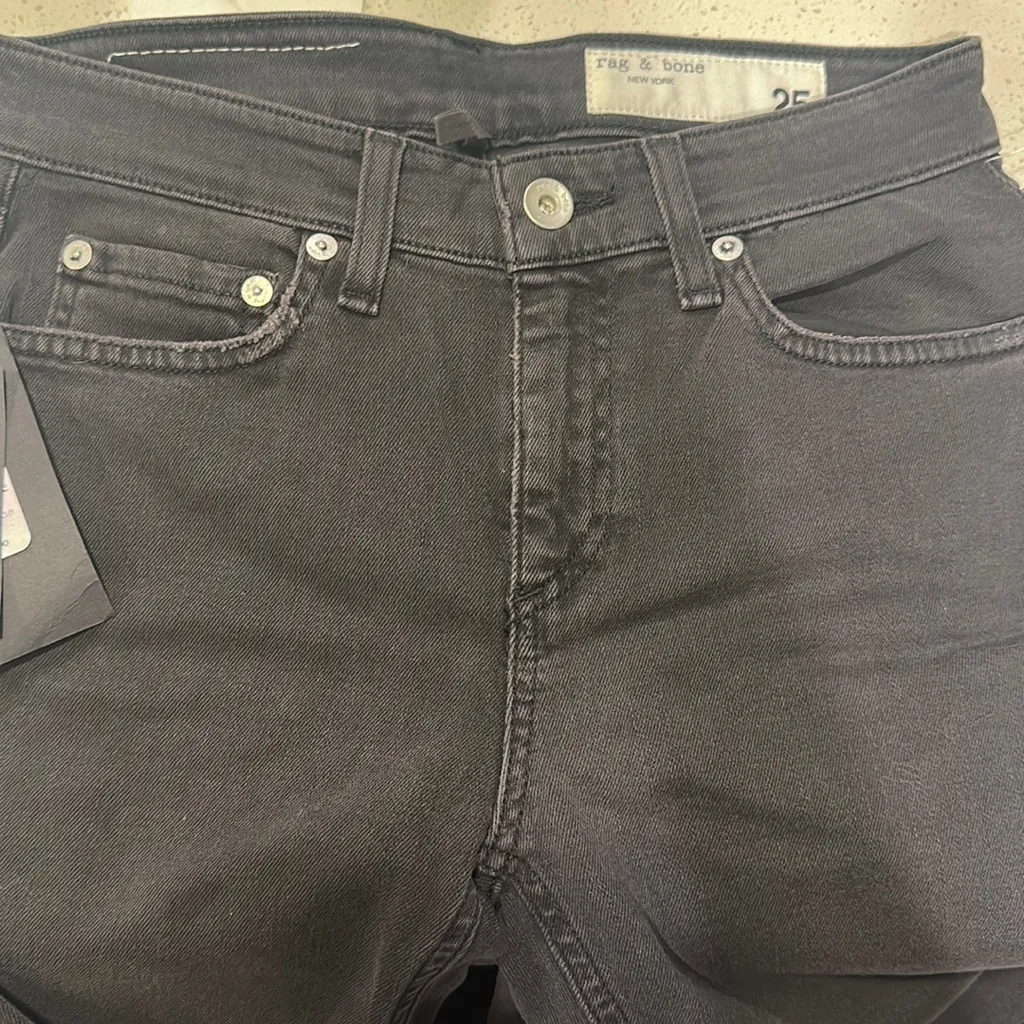 Rag & Bone Cate Mid Rise Skinny Jeans Wythe with Holes - Image 3