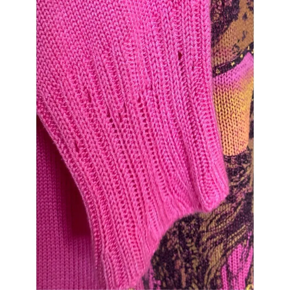 Lauren Moshi Helena Rasta Lion Sweater Pink Small - Image 5