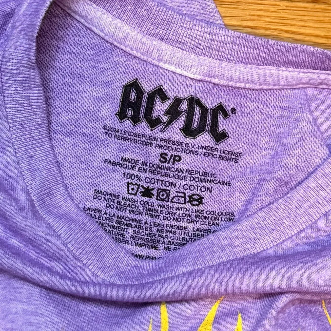 AC DC Highway Women Small Cotton Purple Fire Flames Print Band Tee Shirt Grunge - Image 7