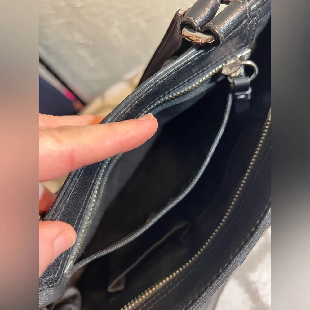 COACH Chic Black Leather Handbag, newer bag, gently used, great condition - Image 13