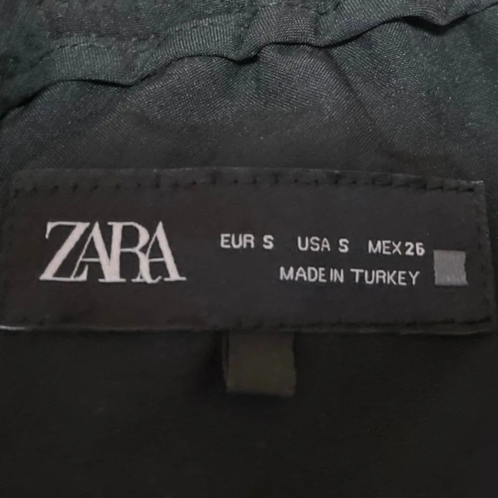 Zara Women's Black Striped High Waist Drawstring Trousers Sweatpants Size S - Image 5