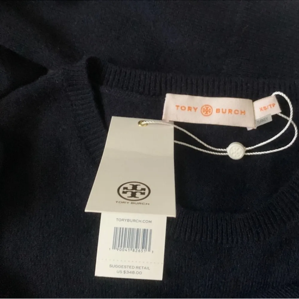 Tory Burch Bella Cashmere Sweater In Tory Navy - Image 8