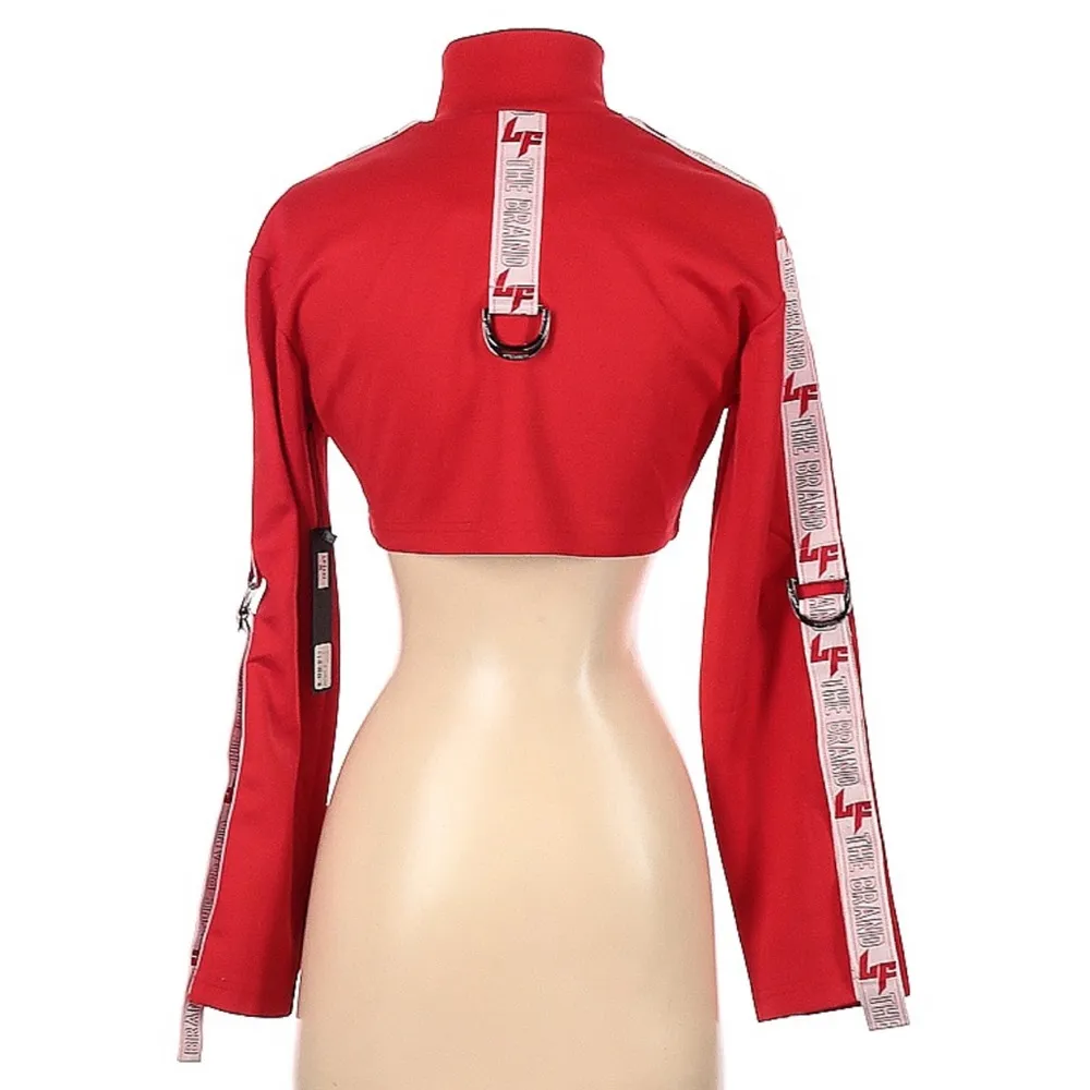 LF The Brand Red High Neckline Cropped Jacket. - Image 2