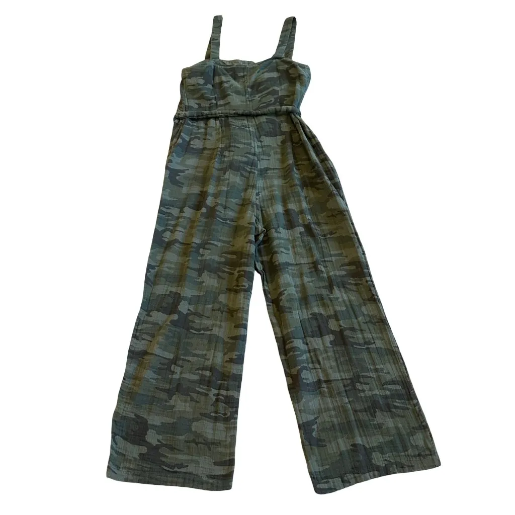 Sanctuary 100% Cotton Camo Sleeveless Jumpsuit Overalls Stretch Belt Size Medium - Image 7