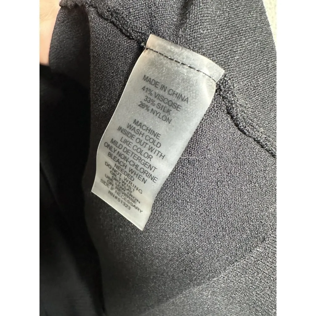 Chaus Large Womens Cropped Cardigan Sweater Shrug Black Open Short Sleeve - Image 8