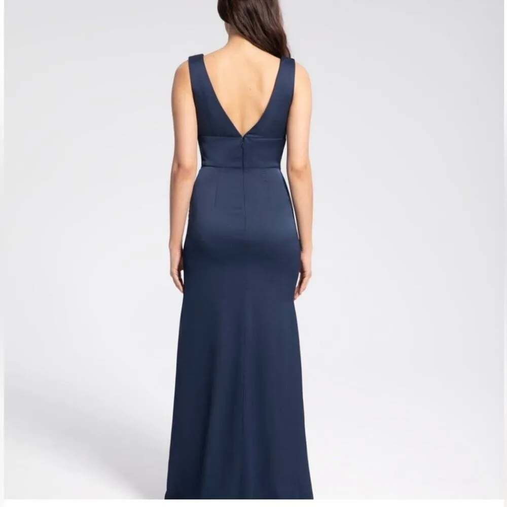 NEW Hayley Paige Formal Dress Crepe De Chine Pine Green 52211 Event Gala Wedding - Image 7