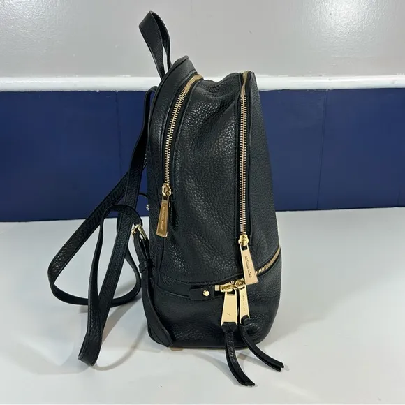 Michael Kors Rhea Medium Pebbled Black Leather Backpack‎ NWOT - Image 3