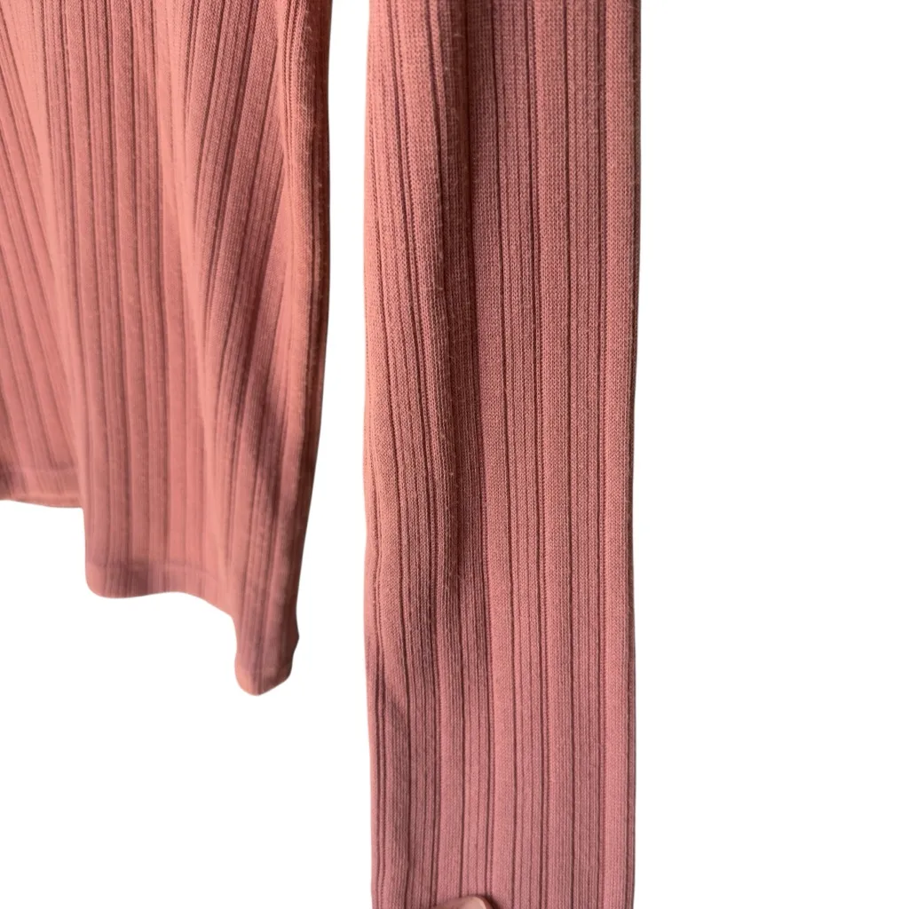 J.Crew Pink Ribbed Turtleneck‎ Sweater Long Sleeve Knit Pullover M - Image 6