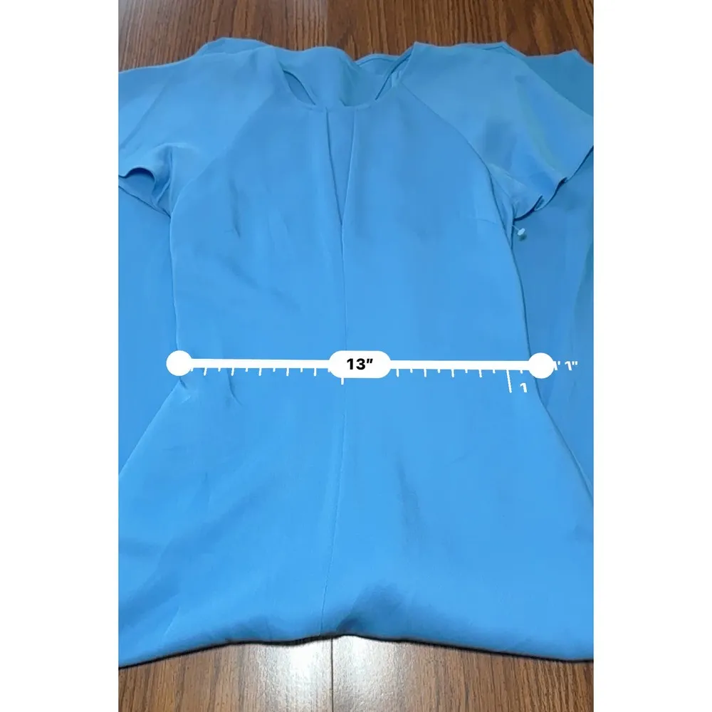 Reiss Blue Eleni viscose crepe midi dress size XS /2 - Image 7