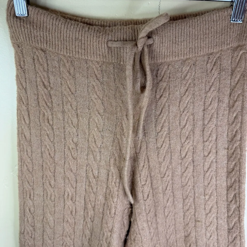 Rails KINNEY Womens Wool Blend Cable Knit Wide Leg Pants Size Small Brown Comfy - Image 2
