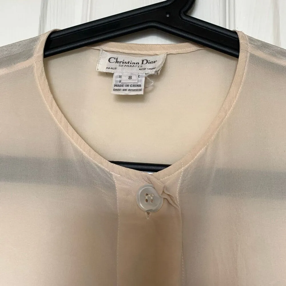 Vintage Christian Dior silk blouse - Image 4