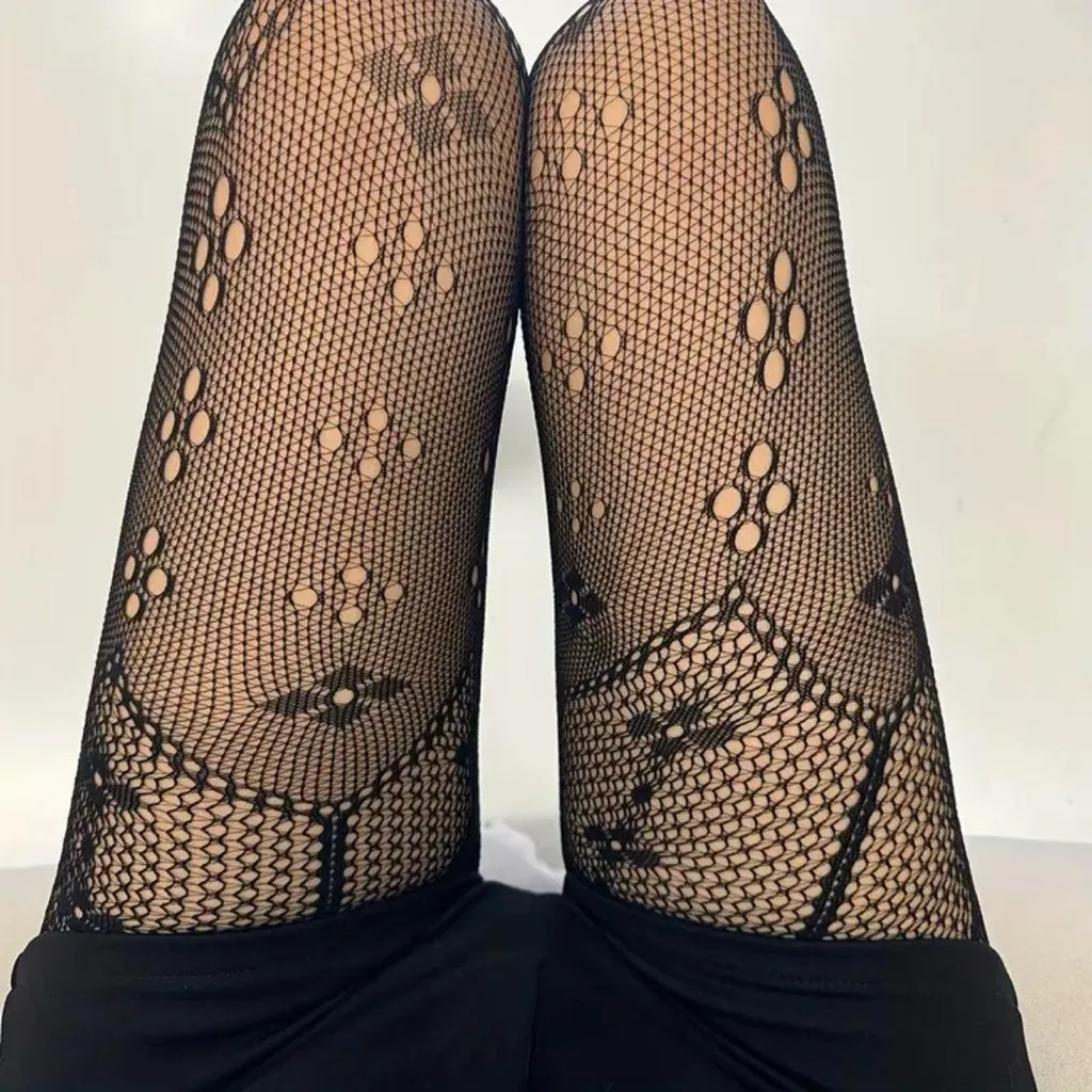 Women's Black Fishnet Tights Sheer Mesh Pantyhose Fashionable Stockings One Size - Image 13