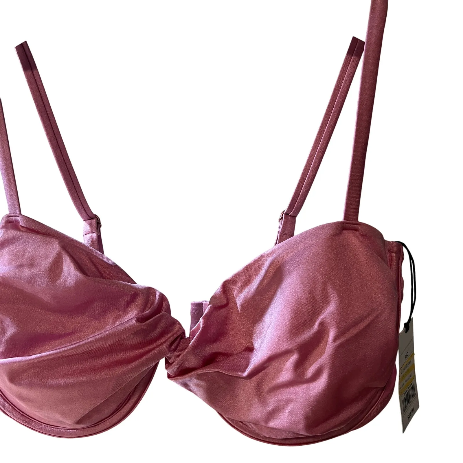 Shade & Shore Women's Pink Underwire Twist-Front Bikini Top - Size 36D - NWT - Image 4