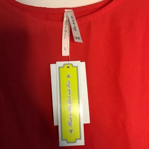 New SHE split back Sleeveless blouse top‎ Red - Image 4